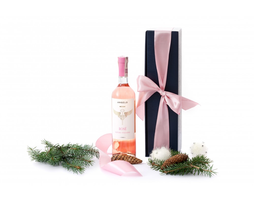 ANGELO Rose & box ozdobny z atłasową wstążką