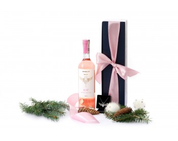 JEWELLERY & ANGELO: Rose + naszyjnik srebrny w boxie ze wstążką