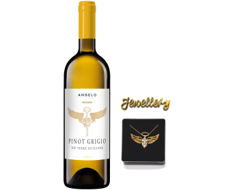 JEWELLERY & ANGELO: Pinot Grigio+ naszyjnik pozłacany