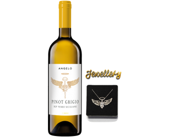 JEWELLERY & ANGELO: Pinot Grigio+ naszyjnik srebny