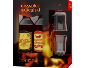 GRZANIEC GALICYJSKI Klasyczny & Chilli & 2 szklanki