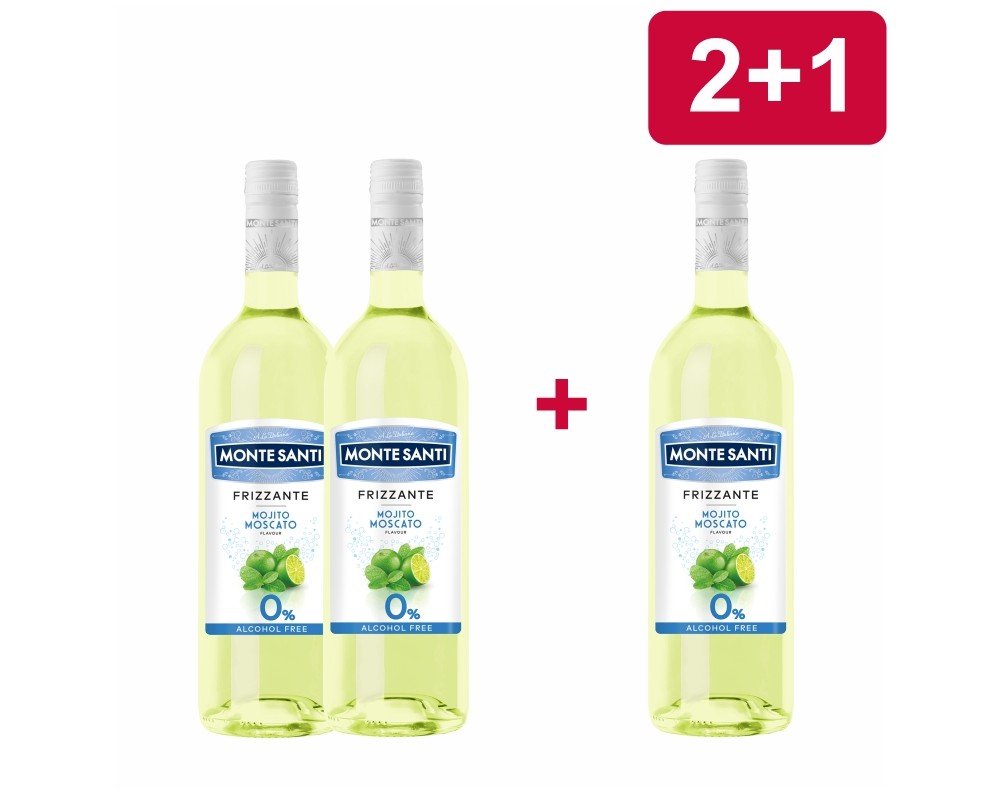 2+1 MONTE SANTI Frizzante Mojito Moscato 0% (bezalkoholowe) 2+1 MONTE SANTI Frizzante Mojito Moscato 0% (bezalkoholowe)