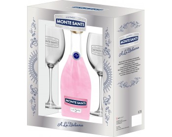MONTE SANTI La Perla Pink z kieliszkami