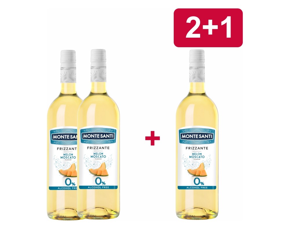 2+1 MONTE SANTI FRIZZANTE MELON MOSCATO 0% (bezalkoholowe) 2+1 MONTE SANTI FRIZZANTE MELON MOSCATO 0% (bezalkoholowe)