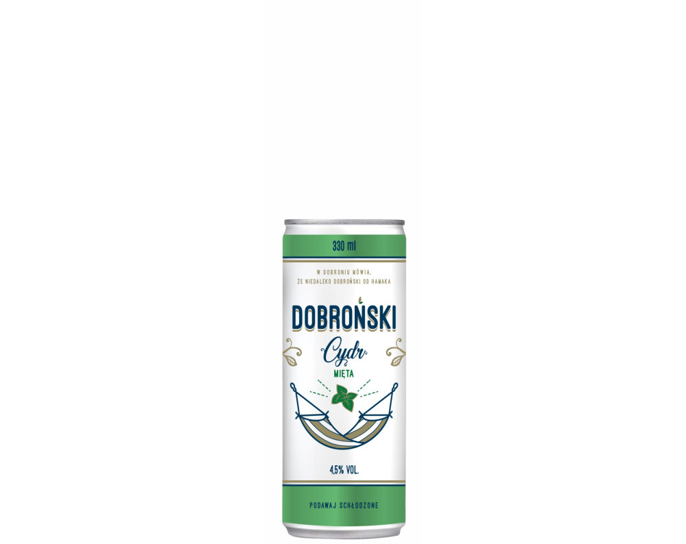 Dobroński Cydr Mięta 4,5 % Alk. 0,33 L Puszka