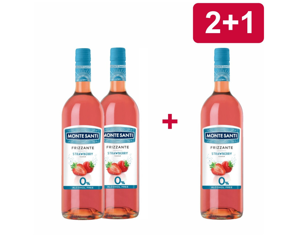 2+1 MONTE SANTI FRIZZANTE STRAWBERRY  0% (bezalkoholowe)