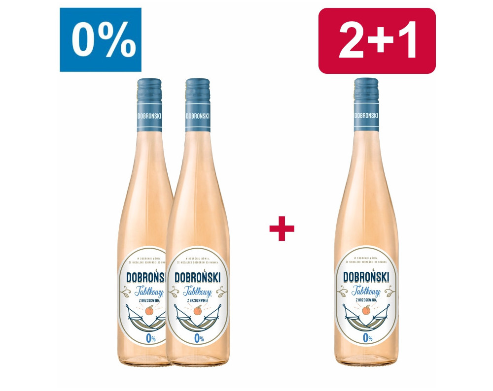 2+1 DOBROŃSKI JABŁKOWY BRZOSKWINIA 0% (bezalkoholowe)